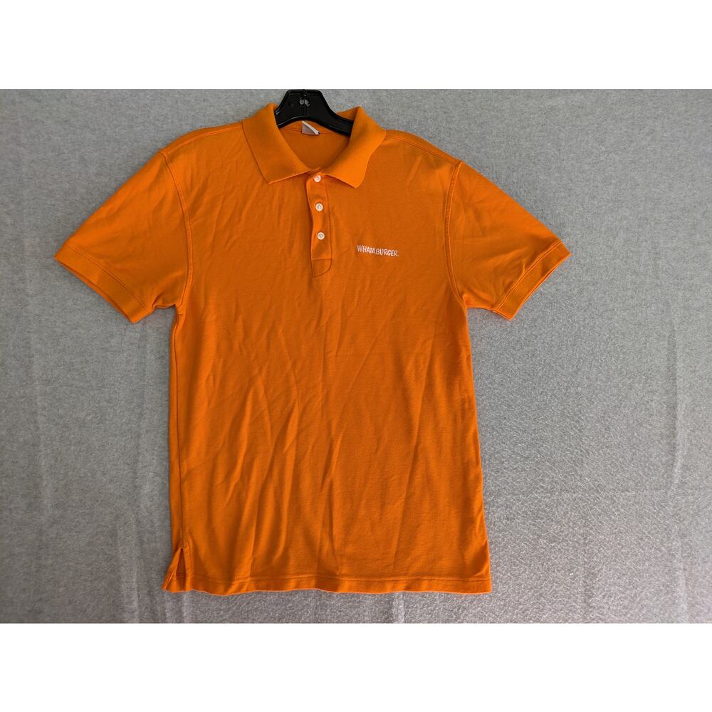 Whataburger Uniform Employee Embroidered‎ Orange Polo Men's Size Medium